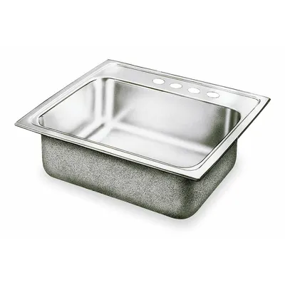 ELKAY Bowl Drop-In Sink: 25 in Overall Lg, 22 in Overall Wd, 7 3/4 in Bowl Dp - One-Bowl Counter-Mounted Kitchen & Bar Sinks without Faucets