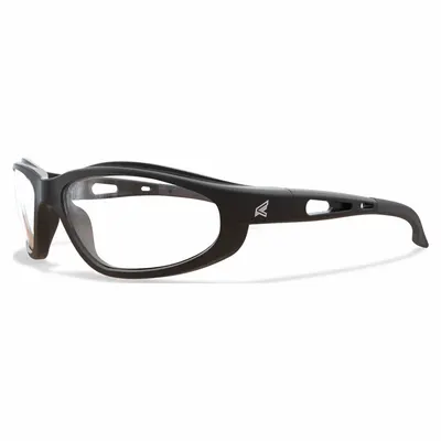 EDGE EYEWEAR Safety Glasses: Clear Lens, Full-Frame, Metal Detectable, Black Frame - Padded Comfort-Fit Safety Glasses
