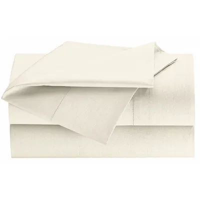 WESTPOINT HOME Flat Sheet: Queen, 104 in Overall Lg, 90 in Overall Wd, T200, Bone - Martex Millennium Sheets