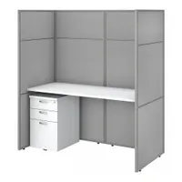 BUSH BUSINESS FURNITURE Modular Cubicle Workstation: 66 in Overall Ht, 61 in Overall Wd, White (MPN EODH26SWH-03K)