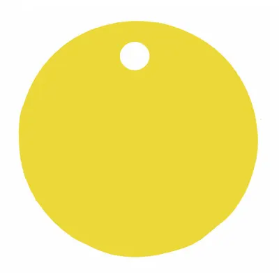 C.H. HANSON Blank Tag: Aluminum, 3 in Dia, Yellow, 0.04 in Thick, Round, 3 in x 3 in - General Purpose Blank Valve Tags