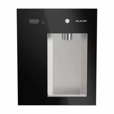 ELKAY Bottle Filling Station: In-Wall, Non-Refrigerated, Stainless Steel, Black - In-Wall Bottle Fillers