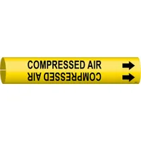 Pipe Marker: Compressed Air, Yellow, Black, Fits 2 1/2 to 3 7/8 in Pipe O.D., 1 Pipe Markers (MPN 4032-C)