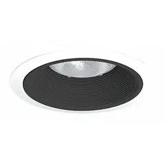6-inch diameter housing trim ring rated for 75 W and dry locations. Features a matte white baffle finish. Designed for flat ceiling installations. Compatible with IC22LED housings.