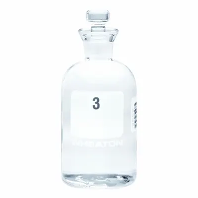 WHEATON Bottle: 300 mL, Robotic Stopper, 165 mm, Colorless, Closure Included - Glass Lab BOD Bottles