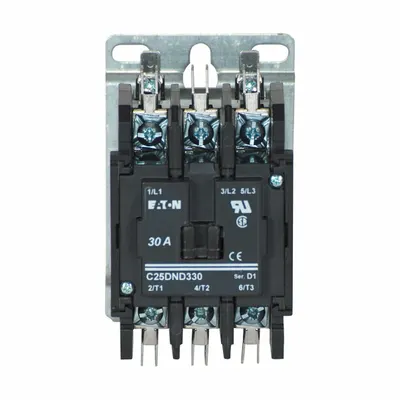 EATON Definite Purpose Magnetic Contactor: 3 Poles, 208-240V AC, 30 A - Non-Reversing Definite Purpose Contactors