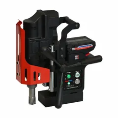 Brushed cordless magnetic drill powered by Metabo CAS, with a speed range of 350 to 260 RPM. Includes 1 11/25 in annular cutter sizes. Suitable for drilling in ferrous metals on construction and fabrication sites.