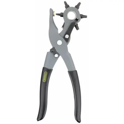 GENERAL Revolving Punch Plier: 8 1/2 in Overall Lg, Std Handle, Std Cushion Grip - Hole-Punching Pliers