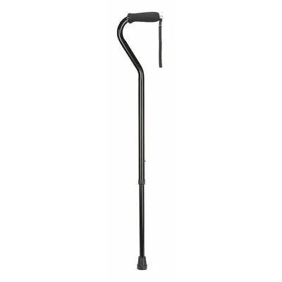 DMI Adjustable Cane: Adj Cane, Offset, Single, Foam, 33 in, Aluminum, 250 lb Wt Capacity - Single-Tip Canes