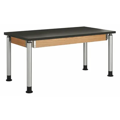 DIVERSIFIED SPACES Table: 30 in Overall Wd, 41 in Overall Ht, 5 ft Overall Lg, ChemGuard - Adjustable-Height Laminate Surfaced Lab Tables