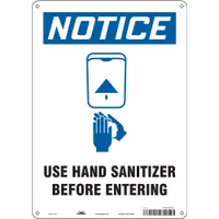 Safety Sign: 14 in x 10 in Nominal Sign Size, Aluminum, White, 14 in Ht, 10 in Wd (MPN 60GK64)