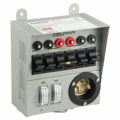 RELIANCE Manual Transfer Switch: Single Phase, 125/250V AC, 30 A Current Rating - Manual Transfer Switches