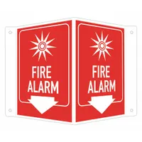 Fire Sign: Aluminum, Mounting Holes Sign Mounting, 6 in x 7 1/2 in Nominal Sign Size, Engineer Grade (MPN LCVB-0004-RA_4x6)