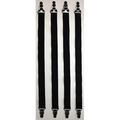 HEROS PRIDE Shirt Stay: Adj, Black, Elastic - Tie Clips, Collar Pins & Shirt Keepers