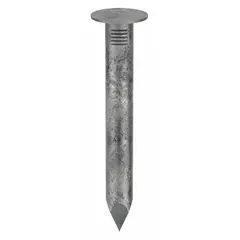 These BOSTITCH collated roofing nails are 1 inch long, made of galvanized steel with a flat, smooth wire design and diamond point. The 7,200-count pack is suited for pneumatic fastening of roofing felt, shingles, and underlayment in roofing and siding applications.