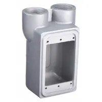 APPLETON ELECTRIC Electrical Box: Iron, Rectangular, 1 Gangs, 1 in Hub Size, 25 cu in Capacity, Gray (MPN FDS-1-100)