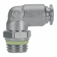 AIGNEP USA Push-Fit Elbow Fitting: 4 mm OD x 1/4 in Pipe Size, Push-to-Connect x MBSPP, Silver (MPN 60115-4-1/4)