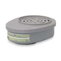This 2-pack of bayonet-mount cartridges is NIOSH-rated for hydrogen chloride (HC) gas. Olive color code indicates HC protection. Compatible with MSA Advantage 420 Series reusable respirators. Used in industrial settings where HC exposure occurs, such as chemical processing or metal treatment