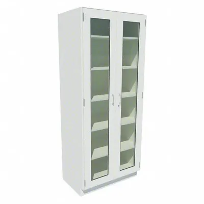 INSTOCK Tall Cabinet: 7 ft Overall Ht, 22 in Overall Dp, 4 ft Overall Wd, Glass/Steel - Tall Cabinets