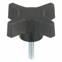 INNOVATIVE COMPONENTS Hand Knob: 4 Point, Plastic w/ Steel Thread, 1/4"-20 Thread, 2.46 in Dia (MPN GN4C05004P7--21)