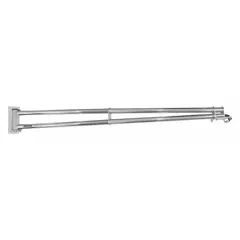 This wall-mounted boom provides a flexible, swiveling outlet for dispensing fluids or compressed air in industrial workstations. Constructed from stainless steel, it features a 3/8 in NPTF inlet connection and supports a maximum flow rate of 12 gpm. Suitable for maintenance bays, lubrication centers, and process lines.