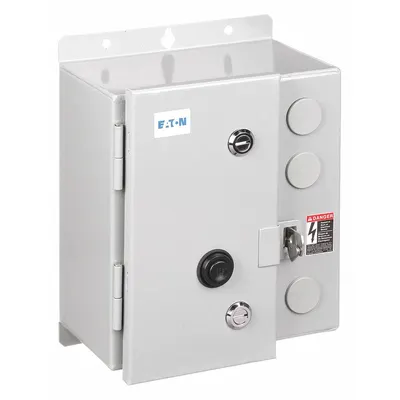EATON NEMA Magnetic Motor Starter: Non-Reversing, 3 Poles, NEMA Size 1, 27 A - Enclosed Non-Reversing Starters with Electronic Overloads