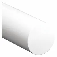 PET-P Rod: 1 in Dia, 6 ft Lg, Opaque, White, 12,400 psi Tensile Strength, 0.5 ft-lb/in