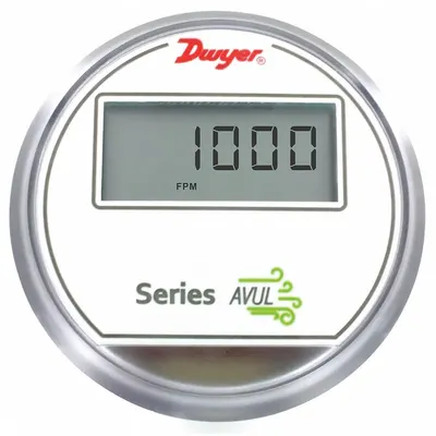 Dwyer Air Velocity Transmitter: 4 mA to 20 mA, 32°F to 122°F, AVUL-5DB1-LCD - Air Velocity Transmitters