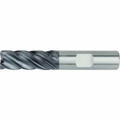 WIDIA HANITA: Carbide, AlTiN Coated, 5 Flute, 1/2" Mill Dia, 1-1/4" LOC - Fast-Cutting Carbide Square End Mills for Steel & Cast Iron