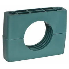 Replacement insert for Beta Clamps, consisting of a ribbed steel clamp with a polypropylene cushion. Designed for single-line installations, it secures and cushions hydraulic or pneumatic lines in industrial piping systems, reducing vibration and abrasion.