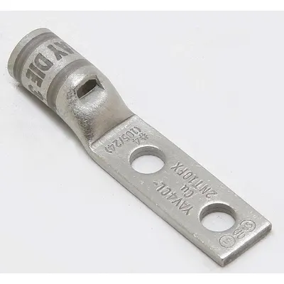 BURNDY Compression Lug: For 4 AWG, Solid/Stranded Wire, #10 Stud Size, Std - Two-Hole Compression Lugs