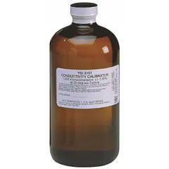 Lab-grade conductivity calibration solution with a concentration of 50,000 µS/cm. Used for calibrating conductivity measurement instruments in laboratory and field applications to ensure accurate readings.