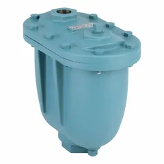 Cast iron combination vacuum and air release valve with 1-inch FNPT inlet connection. Automatically exhausts air during system filling and admits air during draining, while releasing accumulated air under pressure. Used in clean water pipelines to prevent vacuum collapse and maintain system efficiency.