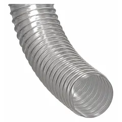 This reinforced PVC duct hose has a 16-inch inner diameter and 25-foot length in clear color. It is designed for air movement in industrial ventilation, fume extraction, and dust collection systems. The hose operates in a temperature range of -20° to 180°F.