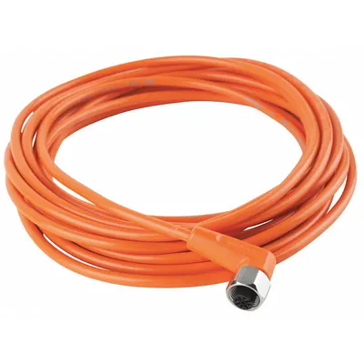 IFM Cordset: M12 Female Right Angle X Bare Wire, 5 Pins, Orange, PVC, 5 m Cable Lg - Single-Ended Cordsets with PVC Jacket for Flexing Applications