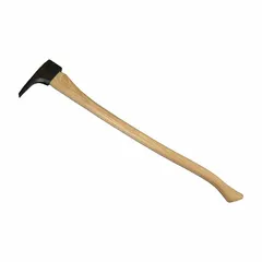 Hookaroon for moving, sorting, and stacking logs. Features a steel head and a 36-inch wood handle that provides leverage and shock absorption. Suitable for manual log handling in forestry and firewood operations.