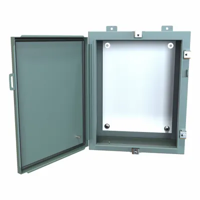 HAMMOND Electrical Enclosure: Steel, 20 in x 16 in x 8 in, NEMA 12/13/3R/4, w/Panel - Steel Washdown Enclosures