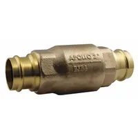APOLLO Ball Cone Check Valve: Ball, Inline Valve Body, Bronze, 1 in Pipe Size, Press x Press, Std (MPN 61LF10501PR)