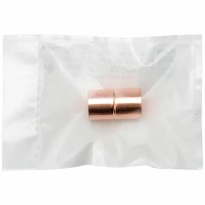 STREAMLINE Sweat Fitting Coupling: 1/4 in CTS x 1/4 in CTS, Cup x Cup - Clean & Bagged Wrot Copper Tube Fittings