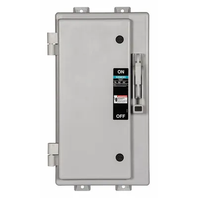 Siemens Safety Switch: Fusible, 100 A, Three Phase, 600V AC, Non-Metallic - Fusible Safety Switches