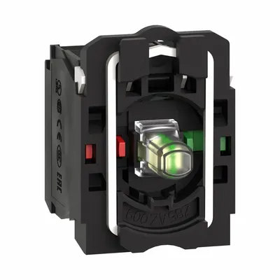 SCHNEIDER Lamp Module and Contact Block: 22 mm Panel Mounting Size, 1NO/1NC, White - Contact & Light Block Assemblies