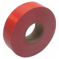 3M Premium Grade Reflective Tape (MPN 983-72 ES) is a red, acrylic-adhesive tape for marking applications. Supplied in a 2-inch width by 50-yard length, it provides durable visibility on vehicles, trailers, and other surfaces requiring conspicuity and safety delineation.