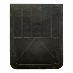 Black rubber mud flaps for rear vehicle location, supplied as a pair. Each flap measures 30 inches in height, 24 inches in width, and 1/4 inch in thickness. Designed to reduce road spray and debris from heavy-duty trucks and trailers.
