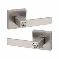 KWIKSET Door Lever Lockset: Office Lever Locksets, Nickel, ADA Compliant (MPN 740SAL-SQT-15-SMT-6AL-RCS)