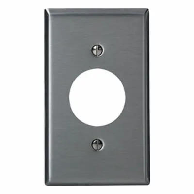 LEVITON Wall Plate: Single Circular Opening, 1 Gang, Silver - General Purpose Wall Plates
