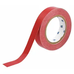 This red vinyl pipe marking tape is 1 inch wide and 90 feet long (1,080 inches). It is non-reflective and designed for color banding and identification of pipes in industrial facilities, helping workers quickly identify pipe contents and flow direction.