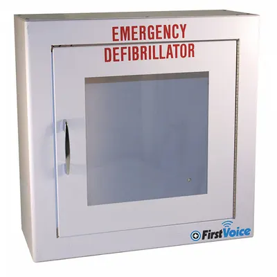 FIRST VOICE Surface Mounted Cabinet: Surface Mounted Cabinet, Alarm Not Included, Steel - Alarmed Wall Mounted Storage Cabinets for AEDs