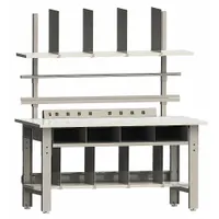Packing Table: 1,200 lb Wt Capacity, 30 in Min Tabletop Ht, 36 in Max Tabletop Ht, Oil Coated, Gray (MPN RWPACK3060)
