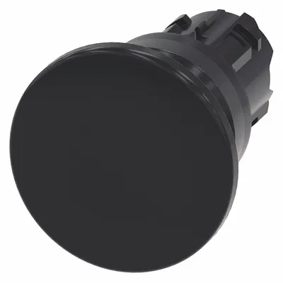 Siemens Mushroom Head Push Button: Black, 22 mm Mounting Size, Non-Metallic - Mushroom-Head Push-Button Operators