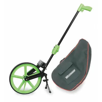 WESTWARD Measuring Wheel: 100,000 m Range, Fixed Handle Handle, Spoked Single Wheel - Mechanical Outdoor Measuring Wheels